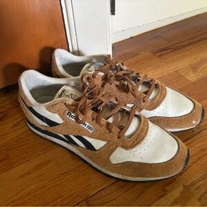 Reebok White and Brown Sneakers